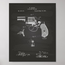 Politie Pistool 1881 Patent Art - Chalkboard Poster