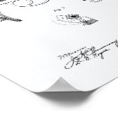 Politie Pistool 1881 Patentkunst - Witboek Poster (Hoek)