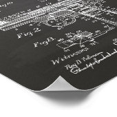Politie Pistool 1911 Patent Art - Chalkboard Poster (Hoek)
