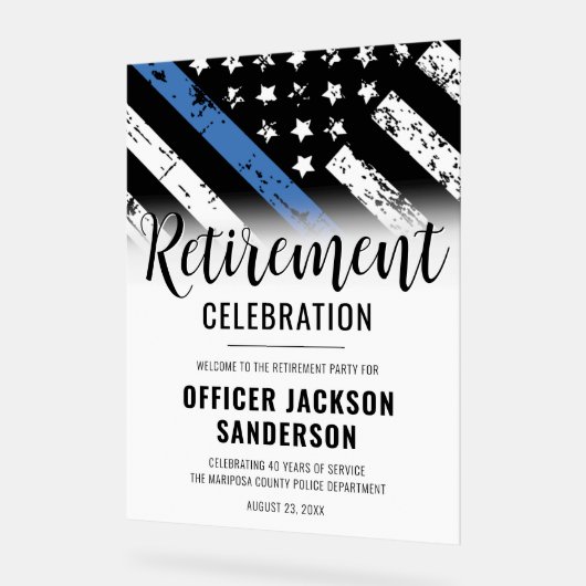 Politie Politie Pensioen Partij Welkom Acryl Bord (Hoek)