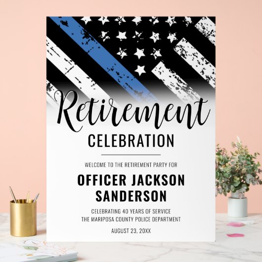 Politie Politie Pensioen Partij Welkom Acryl Bord (Huwelijk)