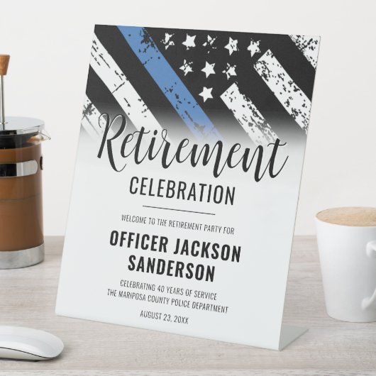 Politie Politie Pensioen Partij Welkom Reclamebord Met Voetstuk (Insitu)