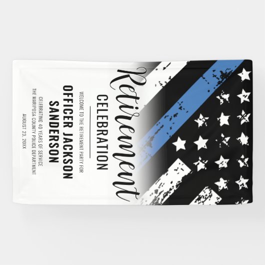 Politie Politie Pensioen Partij Welkom Spandoek (Horizontaal)