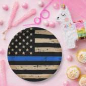 Politie Politie Thin Blue Line Paper Bord (Feest)