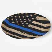 Politie Politie Thin Blue Line Paper Bord (Gekanteld)