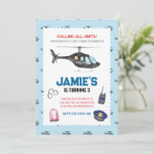 Politie Politieman Verjaardag Uitnodiging (Staand voorkant)