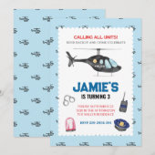 Politie Politieman Verjaardag Uitnodiging (Voorkant / Achterkant)