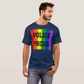 Politie Proud Gay Rainbow Dark T-Shirt (Voorkant volledig)