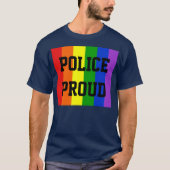 Politie Proud Gay Rainbow Dark T-Shirt (Voorkant)