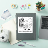 Politie Punch en Judy Cartoon. Sticker (iPad Cover)