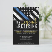 Politie Retirement Blue Line Law Enforcement Party Kaart (Staand voorkant)