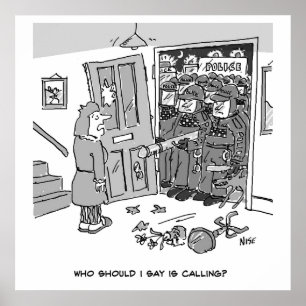 Politie Riot Raid a Property - Funny Police Thema Poster