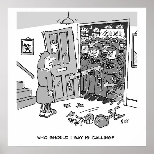 Politie Riot Raid a Property - Funny Police Thema Poster (Voorkant)