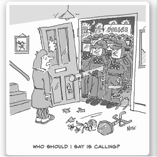 Politie Riot Raid a Property - Funny Police Thema Sticker (Voorkant)