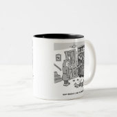 Politie Riot Raid a Property - Funny Police Thema Tweekleurige Koffiemok (Voorkant rechts)