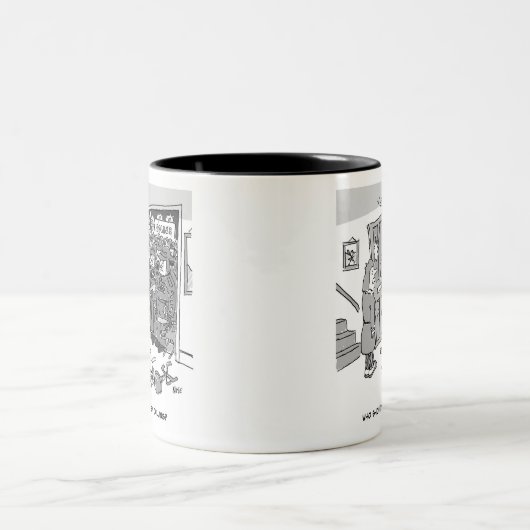 Politie Riot Raid a Property - Funny Police Thema Tweekleurige Koffiemok (Center)