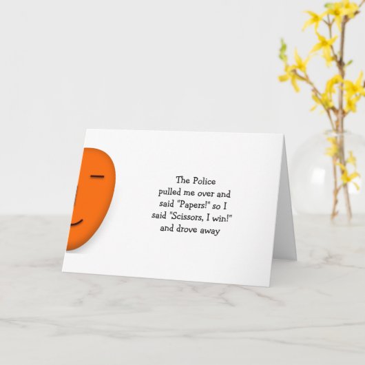 Politie Rock Paper Scissors Grappige Grap Humor Ci Kaart (Gele Bloem)