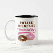 Politie sergeant Funny Gift Tweekleurige Koffiemok (Links)
