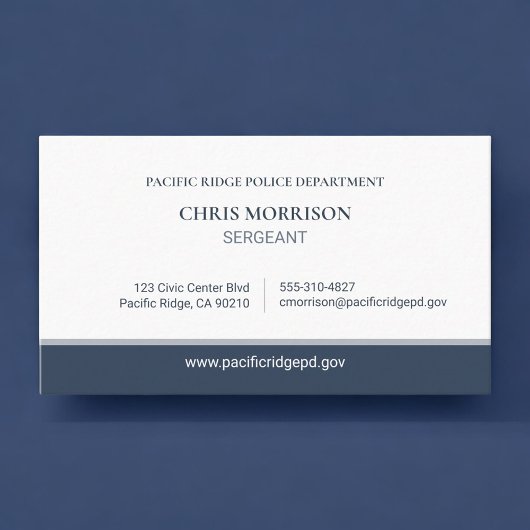 Politie Sergeant Professionele Visitekaartje