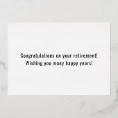 Politie Sheriff Pensioen Blauwe Lijn Congratulatie Folie Uitnodiging (Achterkant)