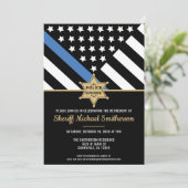 Politie Sheriff Pensioen Dunne Blauwe Lijn Vlag Kaart (Staand voorkant)