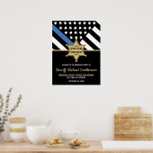 Politie Sheriff pensioen Thin Blue Line Welkom Poster (Keuken)