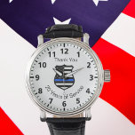 Politie sheriff pensionering badge horloge<br><div class="desc">Personaliseer en voeg een badge en tekst toe.</div>