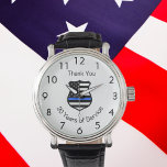 Politie sheriff pensionering badge horloge<br><div class="desc">Personaliseer en voeg een badge en tekst toe.</div>