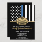 Politie Sheriff Wetshandhaving Pensionering Kaart (Voorkant / Achterkant)