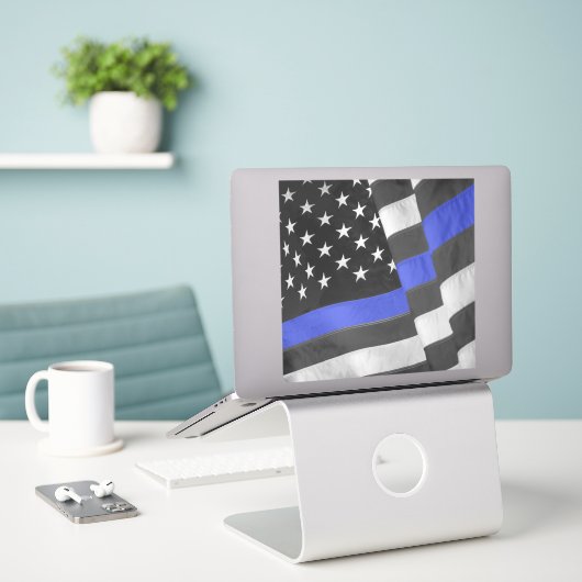 politie sticker (Laptop op bureau)