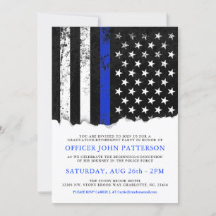Politie Stijl American Flag Party Evenement WHT ui Kaart