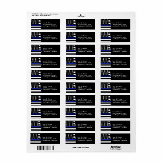 Politie Stijl Amerikaanse vlag Etiket (Full Sheet)