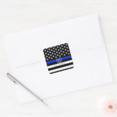 Politie Stijl Amerikaanse vlag Monogram Decal Vierkante Sticker (Envelop)