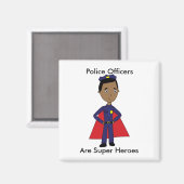 Politie Super Hero Afro Amerikaans Personaliseren Magneet (Voorkant / Achterkant)