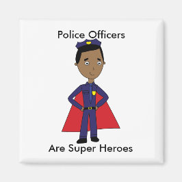 Politie Super Hero Afro Amerikaans Personaliseren Magneet