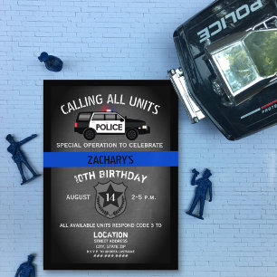 Politie - SUV-badge Thin Blue Line Birthday Kaart