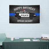 Politie SUV Dunne Blauwe Lijn Verjaardag Spandoek (Beurs)