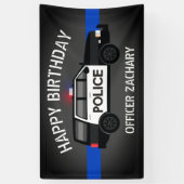 Politie SUV Dunne Blauwe Lijn Verjaardag Spandoek (Verticaal)