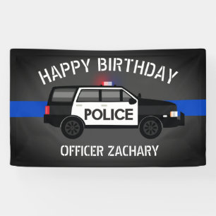 Politie SUV Thin Blue Line Birthday Spandoek