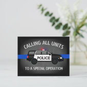Politie-SUV Thin Blue Line Special op Birthday Uitnodiging Briefkaart (Staand voorkant)