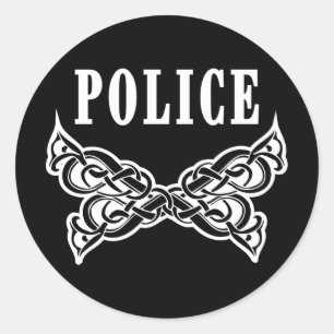 Politie-Tattoos en persoonlijke cadeaus Ronde Sticker