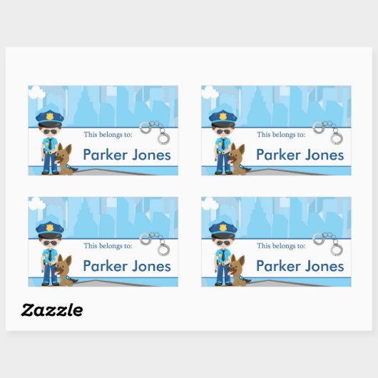 Politie Terug naar School Gepersonaliseerde Labels (Vel)