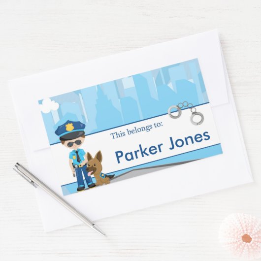 Politie Terug naar School Gepersonaliseerde Labels (Envelop)