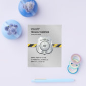 Politie thema Afstudeerfeest Foto uitnodiging Flyer (Enkel)