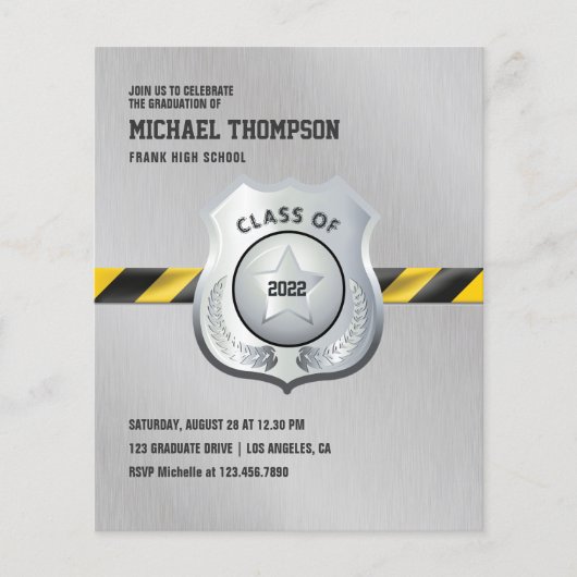 Politie thema Afstudeerfeest Foto uitnodiging Flyer (Voorkant)