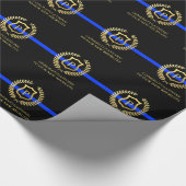 Politie Thin Blue Line Aangepast Faux Gold Monogra Cadeaupapier (Hoek)