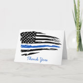 Politie Thin Blue Line American Flag Dank je Kaart (Voorkant)