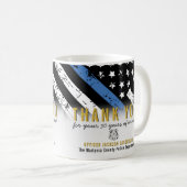 Politie Thin Blue Line American Flag Dank je Koffiemok (Voorkant rechts)