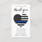 Politie Thin Blue Line American Flag Dank je Visitekaartje (Voorkant)