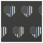 Politie Thin Blue Line American Flag Heart Pattern Stof (Close Up)
